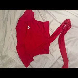 Women’s best red tie crop top
